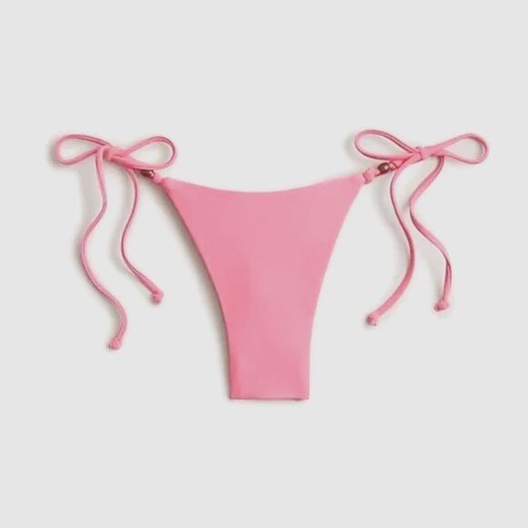 J. Crew NEW curved waist cheeky string bikini bottoms tea rose pink bubblegum - Picture 1 of 10